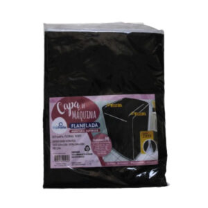 Capa de maquina M flanelada c/ ziper preta ref 2562 Vida Pratika