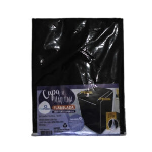 Capa de maquina G flanelada c/ ziper preta ref 2566d Vida Pratika