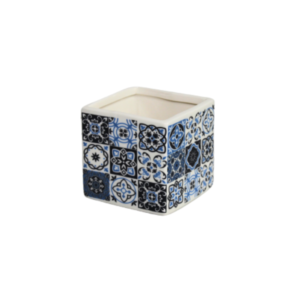 Vaso 7,5x7,5cm quadrado porcelana mvso25 Martins Importação