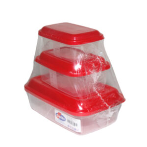 Jogo c/ 03 potes retangular pmg 850ml/400ml/250ml cr 942 Giplas