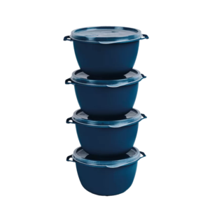 Jogo c/ 04 potes 500 ml bowl redondo c/tampa ref 1165 MB Plastic