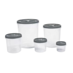 Jogo mantimento 05 pcs redondo c/ tampa rosca ref 3628 MB Plast