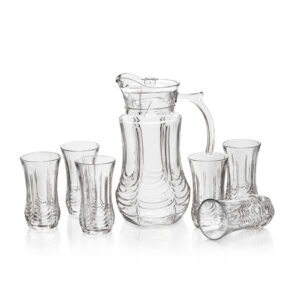 Conj jarra 1,8 lts e 06 copos vidro diamante ref13579 Inga Import