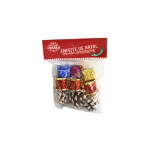 Enfeite decorativo de natal c/ 09 pcs ref natpr09 Multiart