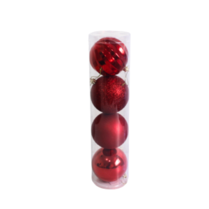 Produto Kit c/ 04 bolas de natal 08cm vermelha ref nboltb8mix Multiart