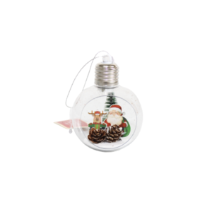 Enfeite de natal bola decorada 08cm c/ luz led nbol8v36 Multiart