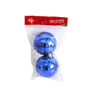 Kit c/ 02 bolas de natal 08cm azul ref nbol82a Multiart