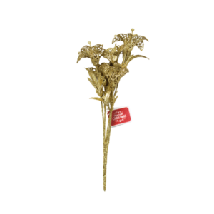 Produto Enfeite decorativo de natal galho flor 30cm dourado 73d Multiart