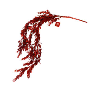 Enfeite decorativo de natal galho flor 77cm vermelho 96v Multiart