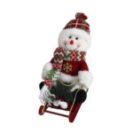 Enfeite boneco 30cm de feltro no trenó ref nat0195 Multiart