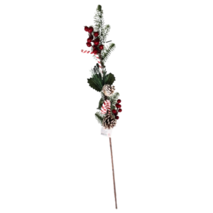 Enfeite decorativo de natal galho flor 75cm ref flh86 Multiart