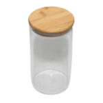 Pote 1,1 lts hermetico redondo vidro tampa bambu cz231202 Fu Xing