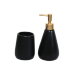 Kit banheiro 02 pcs porta sabonete/escova ceramica 98672 FWB