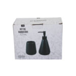 Kit banheiro 02 pcs porta sabonete/escova ceramica 98672 FWB