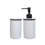 Kit banheiro 02 pcs porta sabonete/escova ceramica 98675 FWB