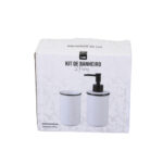 Kit banheiro 02 pcs porta sabonete/escova ceramica 98675 FWB
