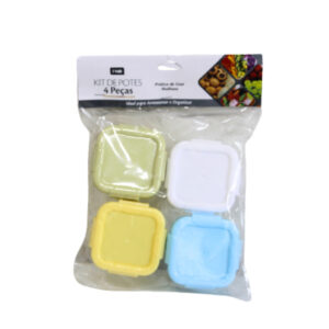 Jogo c/ 04 mini potes plastico 06cm ref 9628 FWB
