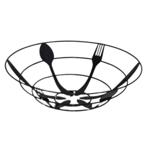 Fruteira 27,5x10cm redonda de metal ref rj8158 elite