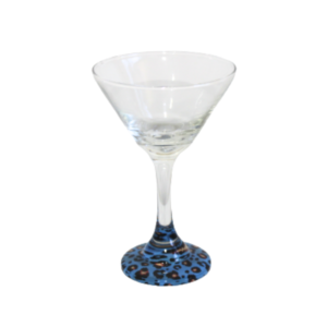 Taça 250 ml vidro martini azul oncinha ref 9088 Medieval