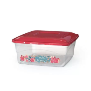 Caixa org quadrada 5.4lts transp floral topa tudo 3588 Mb Plastic