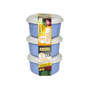 Jogo c/ 03 potes red plastico ref 12 Maria Cristina