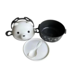 Marmita urso branco/cinza c/ trava e colher ref 13354 Wellmix