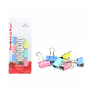 Kit c/ 06 prendedores de papel metal color ref wpc80037 Wincy