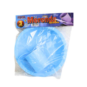 Produto Kit merenda escolar copo/prato/colher plast ref 1209 Ercaplast