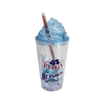 Copo 700ml  plastico c/ canudo ref 6331 FG Schmitz