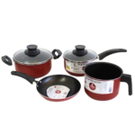 Conj panelas 04 pcs antiaderente vermelho ref 29140V  Martinazzo