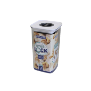 Pote 1,3 lts hermetico smart quadrado branco ref 165 Injeplastec
