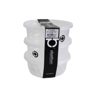Jogo c/ 03 potes redondo 750 ml transparente ref 1450 Plastbon