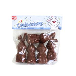Kit c/ 05 coelhinhos pascoa plastico chocolate xis0810 Mastertoy