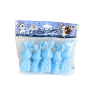 Kit c/ 05 coelhinhos pascoa plastico azul ref xis0812 Mastertoy