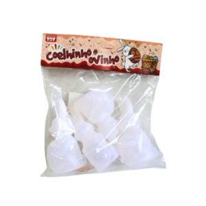 Kit c/ 04 coelhinhos plascoa plastico branco xis0814 Mastertoy