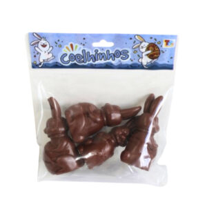 Kit c/ 04 coelhinhos pascoa plastico chocolate xis 0815 Mastertoy