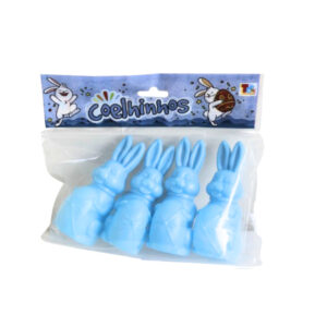 Kit c/ 04 coelhinhos pascoa plastico azul ref xis0817 Mastertoy
