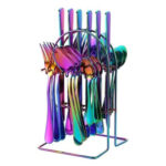 Conjunto c/ 24 talheres furtacor c/ suporte inox ref 6998 Ke Home