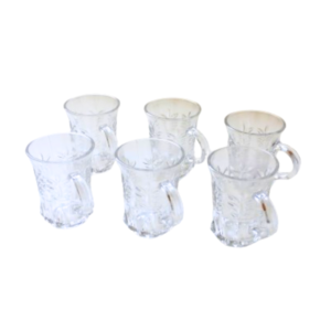 Jogo c/ 06 xicaras 90ml vidro cafe yarrow ref 2004 Engels