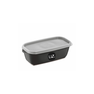 Pote 500ml retangular multiuso c/ tampa preto ref 250-pr UZ.