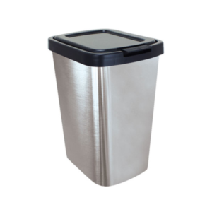 Lixeira 09 lts ret c/ tampa click label inox ref 25462 Toyplast