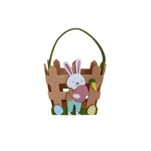 Cesta de feltro 13x10x12cm decorativa pascoa ref mdn0052 Multiart