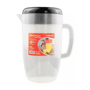 Jarra 4,0 lts plastico graduada c/ tampa preta ref 1296 Uninjet