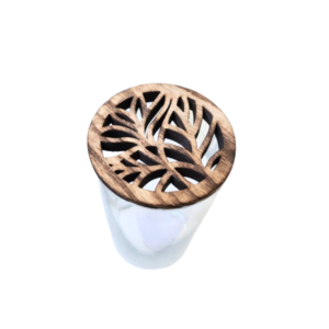 Porta vela 15x8cm vidro c/ tampa vazada ca4982 Cim Companhia