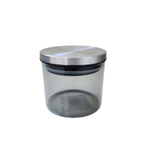 Pote 430ml vidro fume hermetico tampa metal ca5528 Cim Companhia