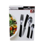 Conj c/ 24 talheres color c/ separado rosa ref 5356 Amigold