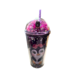 Copo 500 ml plastico led donut c/ canudo ref cb3487 C3B Comercio