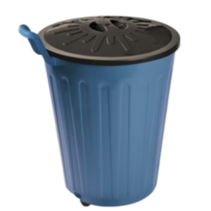 Lixeiro 100 lts redondo color c/ tampa e rodas cf100pi Toyplast