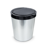 Lixeira 10 lts metalizado c/ tampa pretaref 25670pi Toyplast