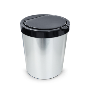 Lixeira 10 lts metalizado c/ tampa pretaref 25670pi Toyplast